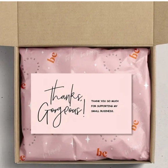 NEW 30 PCS THANKS GORGEOUS THANK YOU FOR SUPPORTING MY SMALL BUSINESS CARDS - Picture 2 of 4